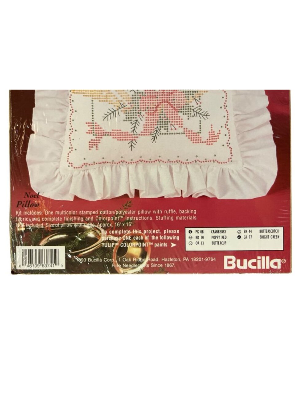 Vintage Bucilla Noel Pillow Kit 1993 ColorPoint Paintstitch NEW - Picture 5 of 9